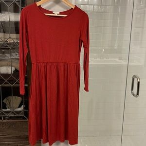 Orange long sleeve dress